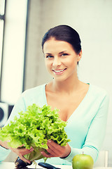 Image showing beautiful woman in the kitchen