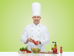 Image showing happy male chef cook cooking food