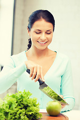 Image showing beautiful woman in the kitchen