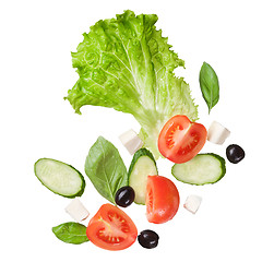 Image showing salad isolated in white, top view