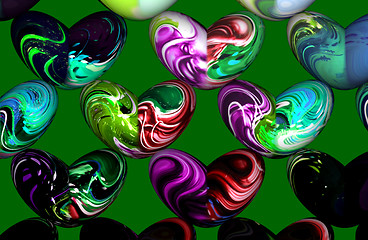 Image showing Abstract  hearts 3d background