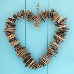 Image showing Driftwood Heart