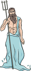 Image showing greek god poseidon cartoon illustration