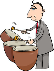 Image showing drummer musician cartoon illustration