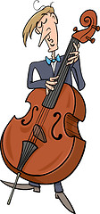 Image showing contrabass musician cartoon