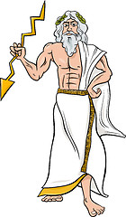 Image showing greek god zeus cartoon illustration