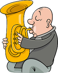 Image showing trumpeter musician cartoon illustration