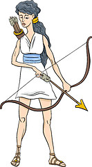 Image showing greek goddess artemis cartoon