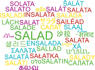 Image showing Salad multilanguage wordcloud background concept