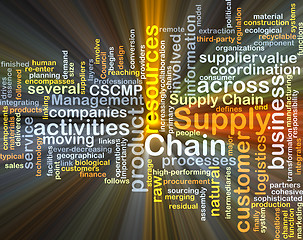 Image showing Supply chain background concept glowing