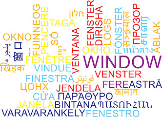 Image showing Window multilanguage wordcloud background concept