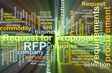 Image showing Request for proposal RFP background concept glowing