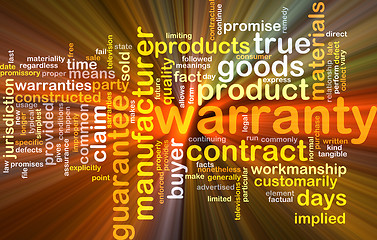 Image showing Warranty background concept glowing