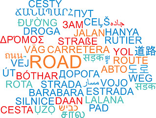 Image showing Road multilanguage wordcloud background concept