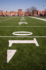 Image showing Sports Playing Field Inner City Chicago Neighborhood