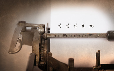 Image showing Old typewriter with paper