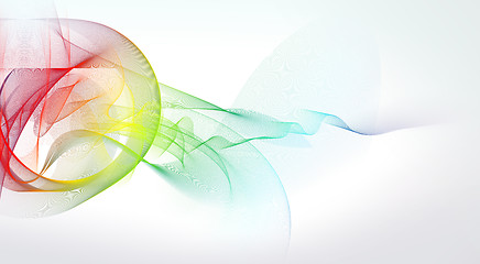 Image showing colorful motion lines on white