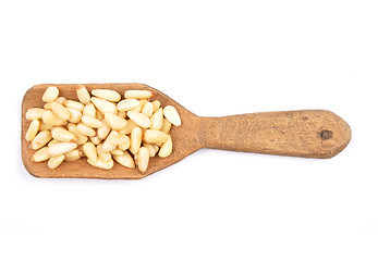 Image showing Pine nuts on white