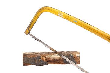 Image showing Saw on wood