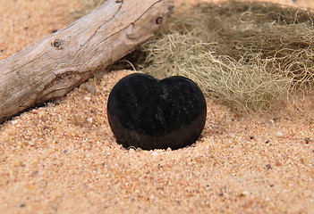 Image showing Obsidian on beach