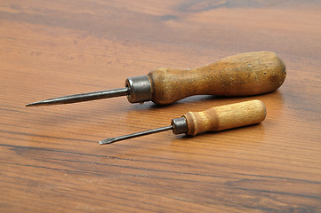 Image showing Screwdriver on wood