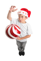 Image showing Boy and Christmas Bauble