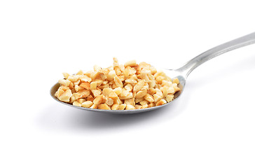 Image showing Minced hazelnuts on spoon