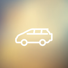 Image showing Minivan thin line icon