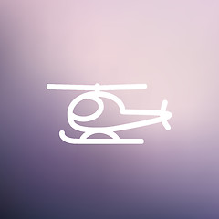 Image showing Helicopter thin line icon