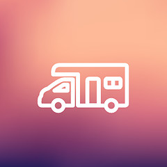 Image showing Camper van thin line icon