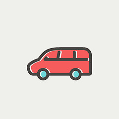 Image showing Van transport thin line icon