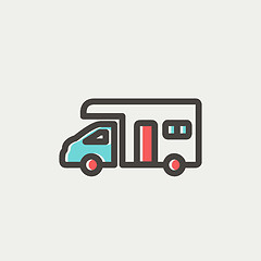 Image showing Camper van thin line icon