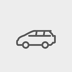Image showing Minivan thin line icon