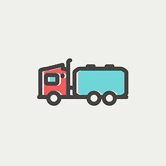 Image showing Tanker truck thin line icon