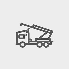 Image showing Towing truck thin line icon