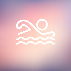 Image showing Swimmer thin line icon