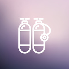 Image showing Oxygen tank thin line icon
