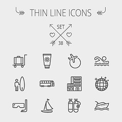 Image showing Travel thin line icon set