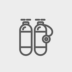 Image showing Oxygen tank thin line icon