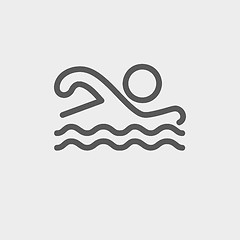 Image showing Swimmer thin line icon