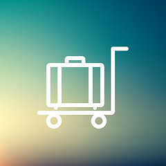 Image showing Trolley luggage thin line icon