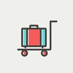 Image showing Trolley luggage thin line icon