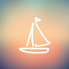 Image showing Sailboat thin line icon