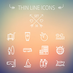 Image showing Travel thin line icon set