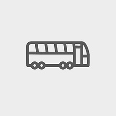 Image showing Tourist bus thin line icon