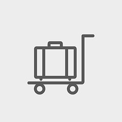 Image showing Trolley luggage thin line icon