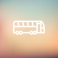 Image showing Tourist bus thin line icon