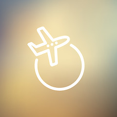 Image showing Airplane thin line icon