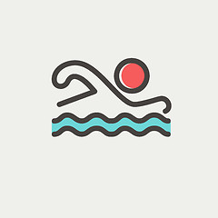 Image showing Swimmer thin line icon