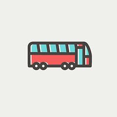 Image showing Tourist bus thin line icon